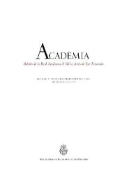 Academia : Boletín de la Real Academia de Bellas Artes de San Fernando. Primer y segundo semestre de 2003. Números 96 y 97. Preliminares e índice