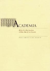 Academia : Boletín de la Real Academia de Bellas Artes de San Fernando. Primer semestre de 2000. Número 90. Preliminares e Índice