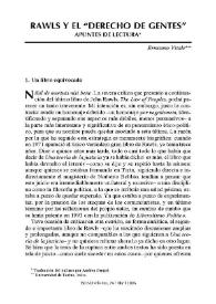 Rawls y el 'derecho de gentes'. Apuntes de lectura