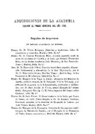 Adquisiciones de la Academia durante el primer semestre del año 1896