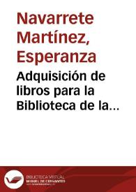 Adquisición de libros para la Biblioteca de la Academia de San Fernando (1794-1844)