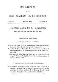 Adquisiciones de la Academia durante el segundo semestre del año 1896