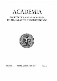Academia : Boletín de la Real Academia de Bellas Artes de San Fernando. Primer semestre de 1997. Número 84. Preliminares e índice