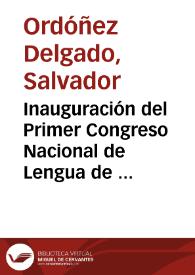 Inauguración del Primer Congreso Nacional de Lengua de Signos Española