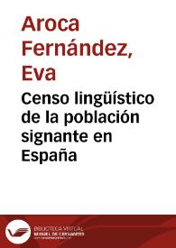 Censo lingüístico de la población signante en España