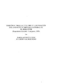 Cristóbal Vilella (1742-1803) y la Fundación del Gabinete de Historia Natural en el siglo XVIII (Exposición 6 de abril-6 de junio, 1995)