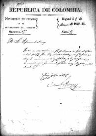Comunicación sobre el envío de la Ley de cabildos, Ley de indígenas y Contribución personal que han de pagar a la armada. (Bogotá, 3 de marzo de 1829)