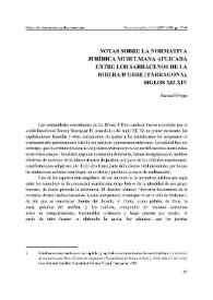 Notas sobre la normativa jurídica musulmana aplicada entre los sarracenos de la Ribera d'Ebre (Tarragona). Siglos XII-XIV