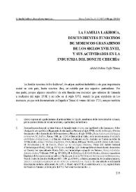 La familia Lakhoua, descendientes tunecinos de moriscos granadinos de los siglos XVII-XVIII, y sus actividades en la industria del bonete chechía