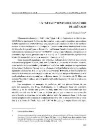 Un 'nuevo' texto del Mancebo de Arévalo