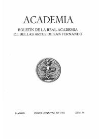 Academia : Boletín de la Real Academia de Bellas Artes de San Fernando Primer semestre de 1994. Número 78. Preliminares e índice