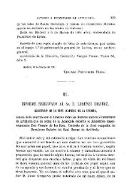 Informe reservado al Sr. D. Lorenzo Diéguez, secretario de la Real Academia de la Historia, acerca de lo ocurrido con el discurso sobre los...