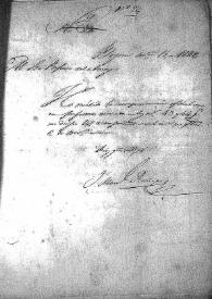 Notificación del Ministro de Interior de haber recibido la correspondencia, marcada con el número 43 y 44 con fecha de 6 de noviembre último. (Bogotá, 15 de diciembre de 1829)