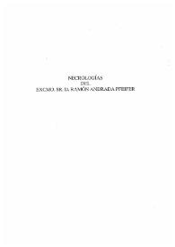 Necrologías del Excmo. Sr. D. Ramón Andrada Pfeifer