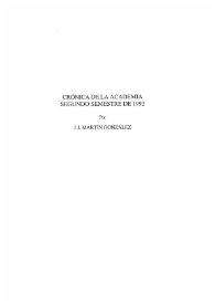Crónica de la Academia. Segundo semestre de 1992