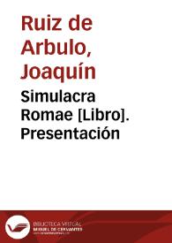 Simulacra Romae [Libro]. Presentación