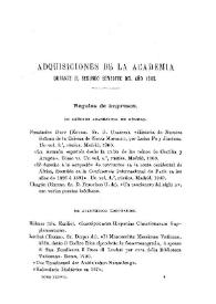 Adquisiciones de la Academia durante el segundo semestre del año 1900