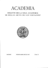 Academia: Boletín de la Real Academia de Bellas Artes de San Fernando. Primer semestre de 1992. Número 74. Preliminares e índice