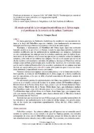 El estado actual de la investigación paleolítica en el África negra y el problema de la revisión de la cultura Tumbiense