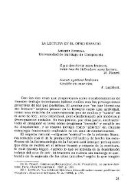 La lectura en el otro espacio