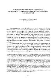 Las traducciones de Charles Rollin y su lugar en la bibliografía pedagógica española del siglo XVIII