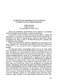 Recepción de Montesquieu en España a través de las traducciones