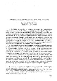 Morfemas subjetivos en español y en francés