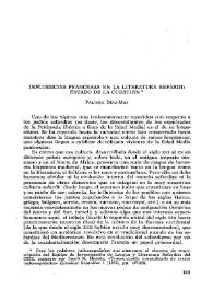 Influencias francesas en la literatura sefardí: estado de la cuestión