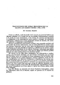 Traducciones de obras francesas en la 'Gaceta de Madrid' entre 1790 y 1799