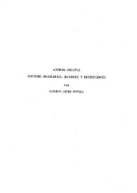 Andrés Segovia. Síntesis biográfica. Honores y distinciones