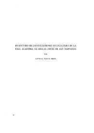 Inventario de las colecciones de escultura de la Real Academia de Bellas Artes de San Fernando