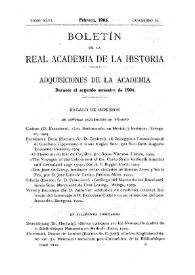Adquisiciones de la Academia durante el segundo semestre del año 1904