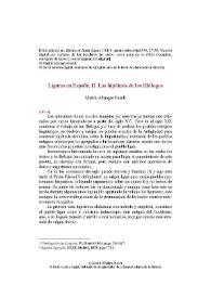 Ligures en España (II). Las hipótesis de los filólogos
