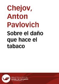 Sobre el daño que hace el tabaco