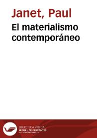 El materialismo contemporáneo