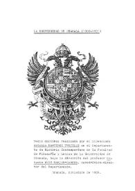 La Universidad de Granada : 1900-1931