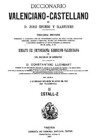 Diccionario valenciano-castellano. Volumen II : Estall-Z