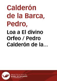 Loa a El divino Orfeo