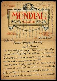 Carta a Federico Velázquez y Hernández (30, Abril, 1911, Santo Domingo)