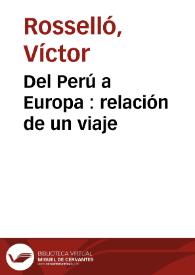 Del Perú a Europa : relación de un viaje
