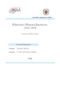 Relaciones Hispano - Japonesas, 1937-1945