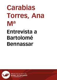 Entrevista a Bartolomé Bennassar