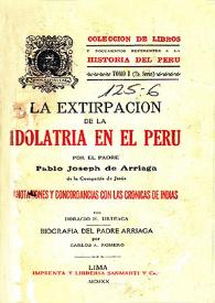 La extirpación de la idolatría en el Perú