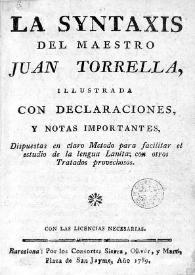 La syntaxis del maestro Juan Torrella