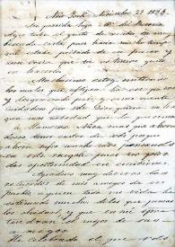 [Carta de J. Antonio Páez a su hija María del Rosario Páez, en New York a 29 de noviembre de 1855]