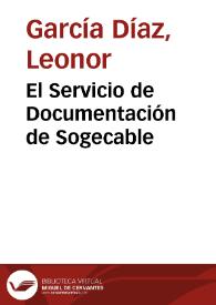 El Servicio de Documentación de Sogecable