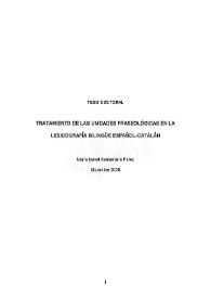 Tratamiento de las unidades fraseológicas en la lexicografía bilingüe español-catalán