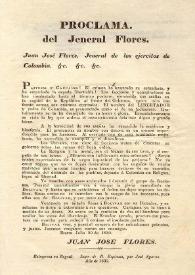 Proclama del jeneral [sic] Flores