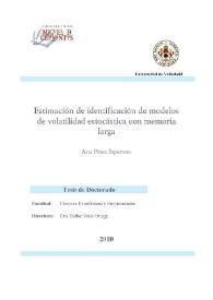 Estimación e identificación de modelos de volatilidad estocástica con memoria larga