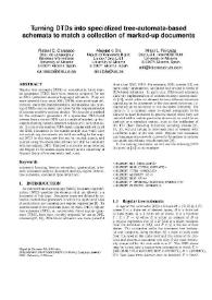 Turning DTDs into specialized tree-automata-based schemata to match a collection of marked-up documents